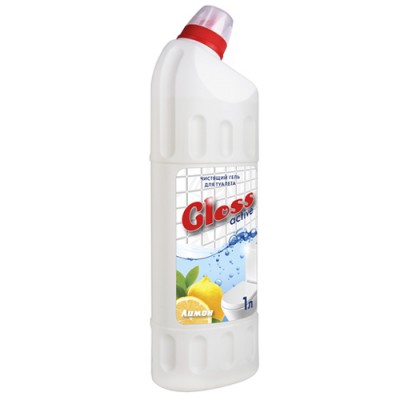 Чистящий гель для унитаза Gloss active Лимон 1л Чистящий гель для унитаза Gloss active Лимон 1л